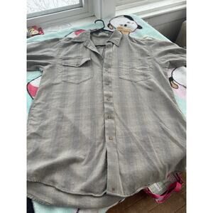 Men's XL Button-Up Dress Shirt Single Needle Tailoring Long Sleeve
